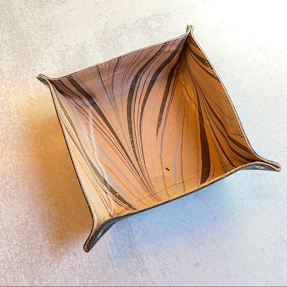 Tribe Alive LEATHER MARBLE VALET TRAY